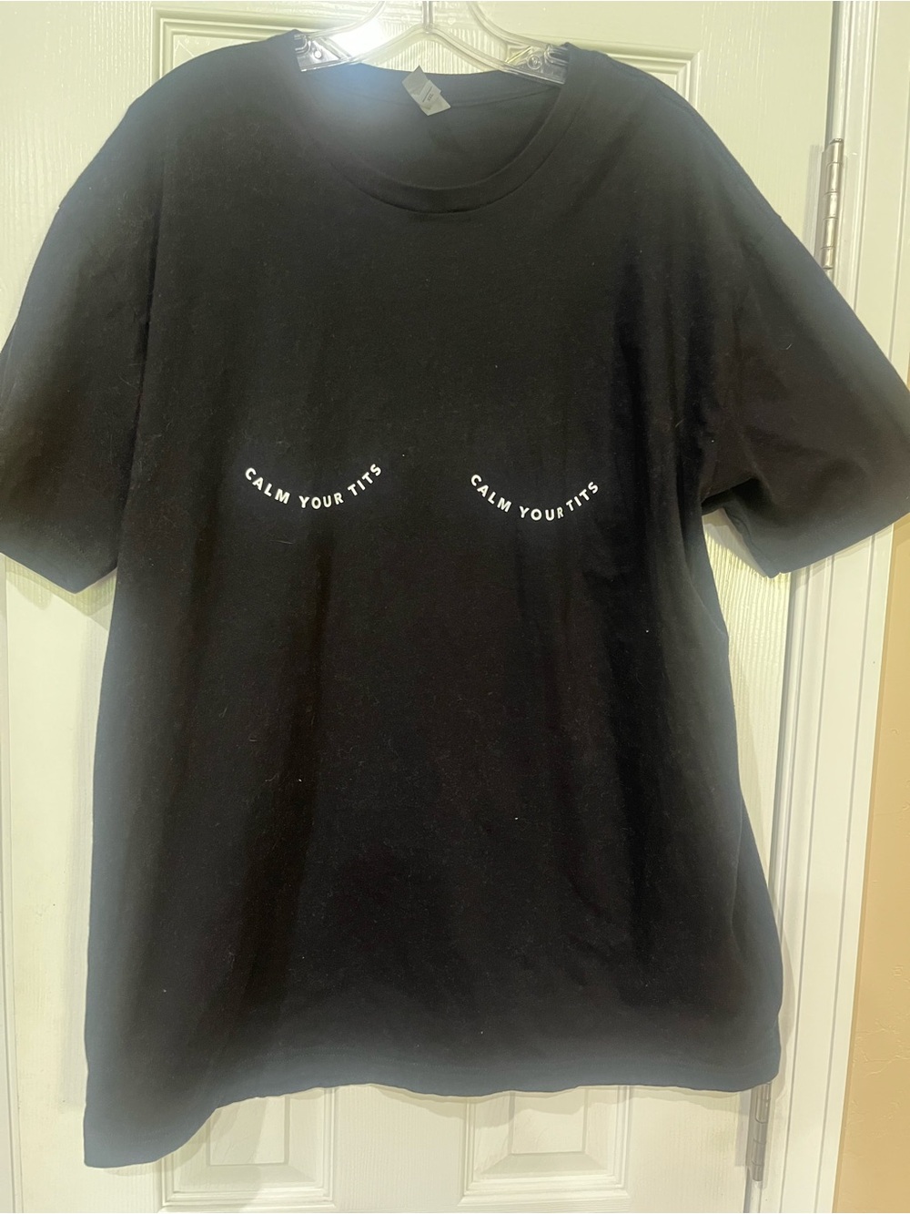 Next Level Apparel Black Short Sleeve Tee with White Chest Text